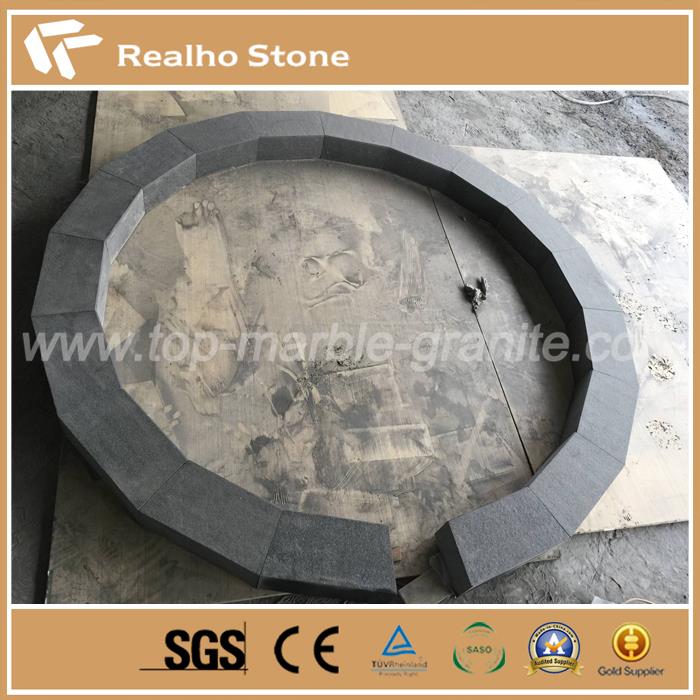Chinese Absolute Black Granite Flower Parterre