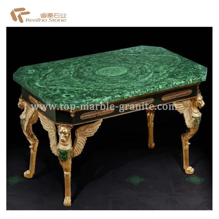 Bwrdd malachite marmor gwyrdd
