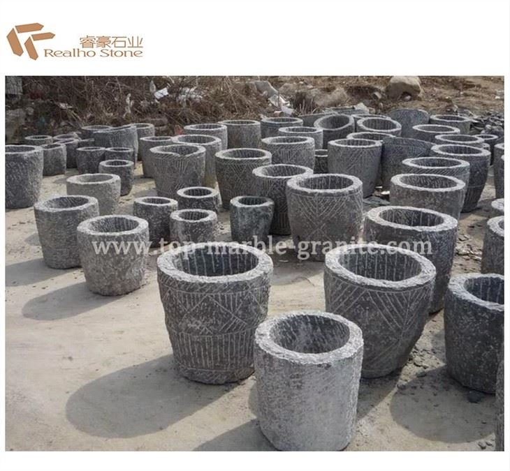 limestone round flowerpot