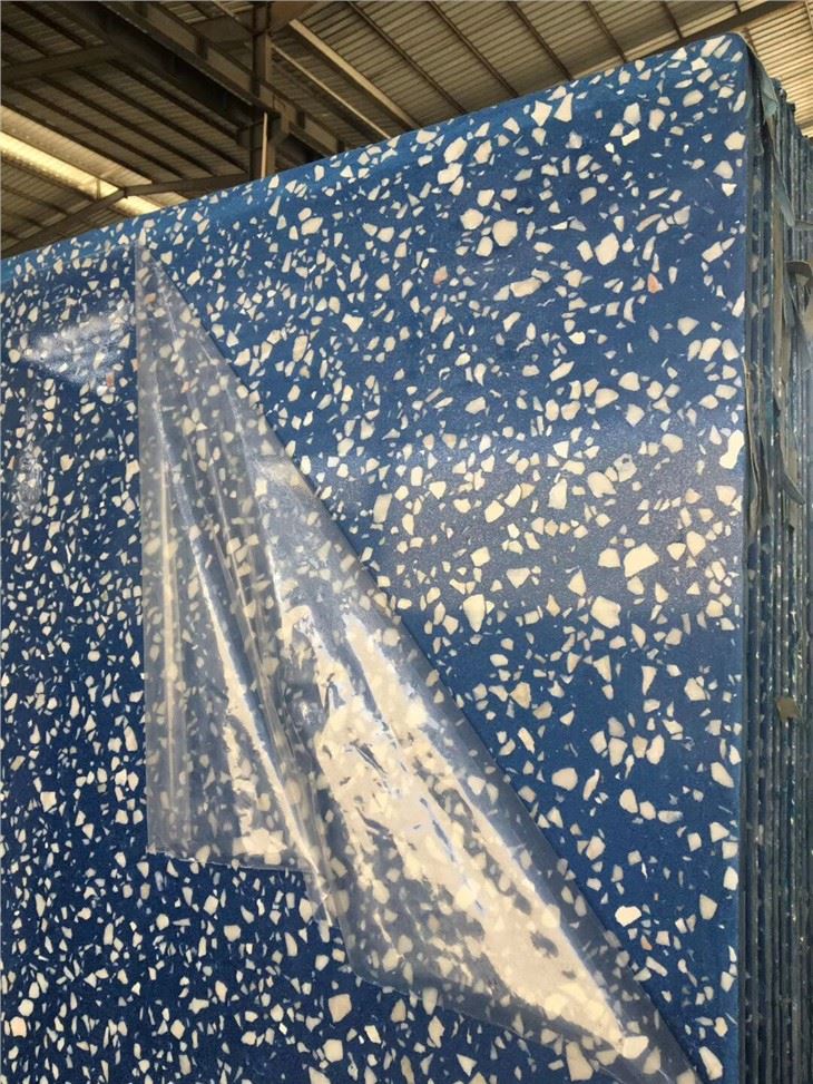 Carreg Terrazzo Sgleinio Glas Tsieineaidd ar gyfer Teils Llawr Wal