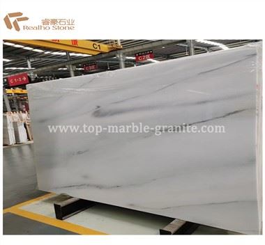 Slab Marmor Gwyn Colombia Ar gyfer Teils Llawr Wal